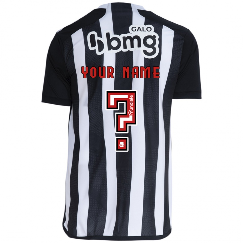 Enfant Maillot Votre Nom #0 Blanc Noir Tenues Domicile 2024/25 T-Shirt Belgique