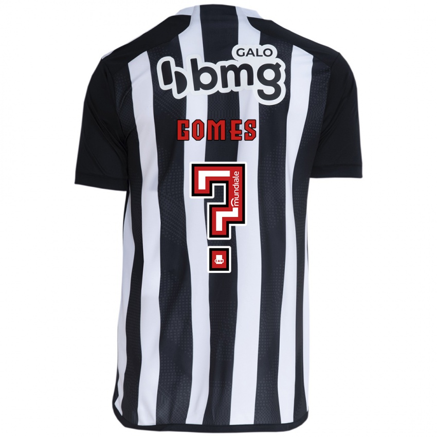 Enfant Maillot Fábio Gomes #0 Blanc Noir Tenues Domicile 2024/25 T-Shirt Belgique