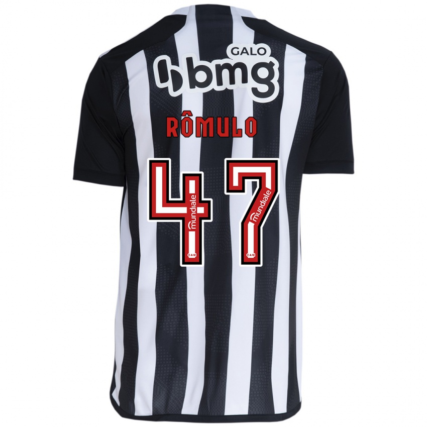 Enfant Maillot Rômulo #47 Blanc Noir Tenues Domicile 2024/25 T-Shirt Belgique