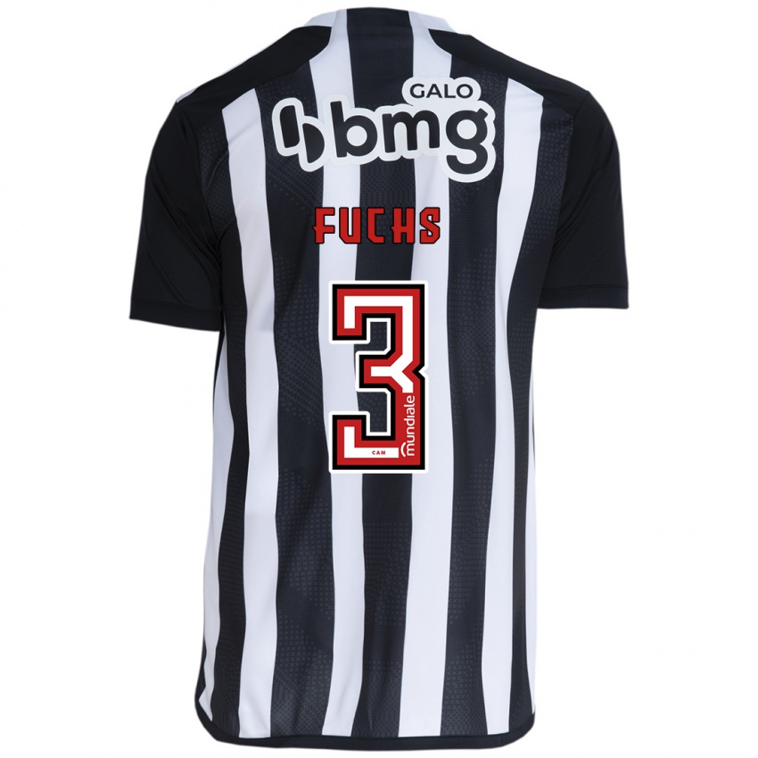 Enfant Maillot Bruno Fuchs #3 Blanc Noir Tenues Domicile 2024/25 T-Shirt Belgique