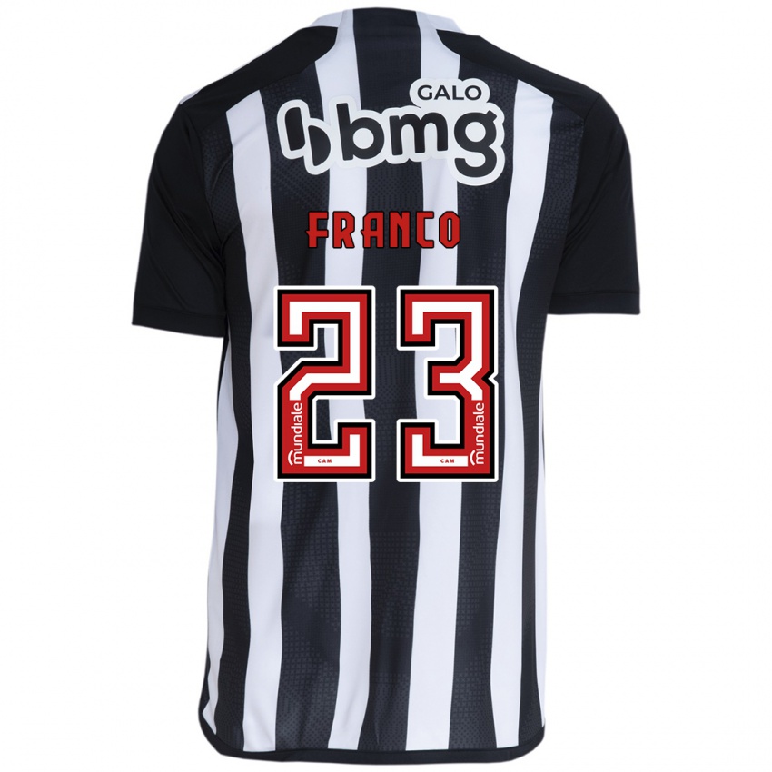 Enfant Maillot Alan Franco #23 Blanc Noir Tenues Domicile 2024/25 T-Shirt Belgique