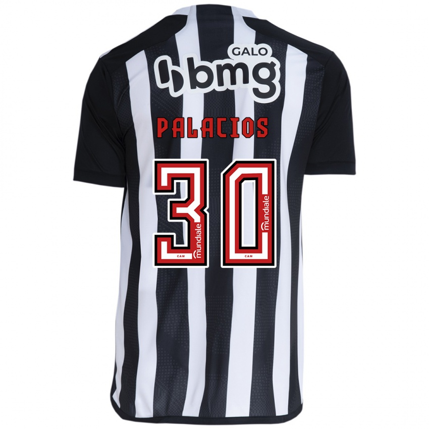 Enfant Maillot Brahian Palacios #30 Blanc Noir Tenues Domicile 2024/25 T-Shirt Belgique