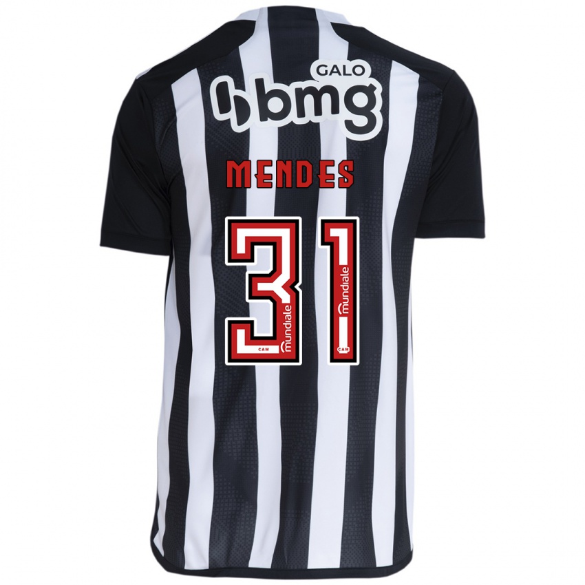 Enfant Maillot Matheus Mendes #31 Blanc Noir Tenues Domicile 2024/25 T-Shirt Belgique