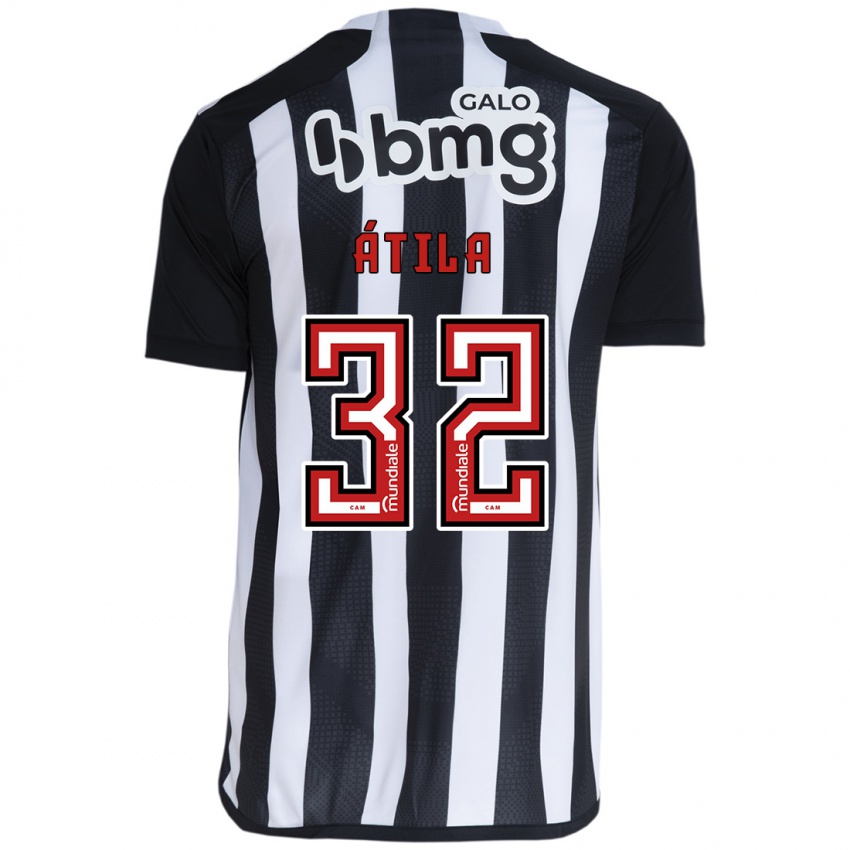 Enfant Maillot Gabriel Átila #32 Blanc Noir Tenues Domicile 2024/25 T-Shirt Belgique