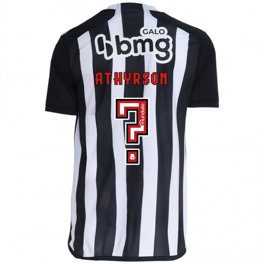 Enfant Maillot Athyrson #0 Blanc Noir Tenues Domicile 2024/25 T-Shirt Belgique