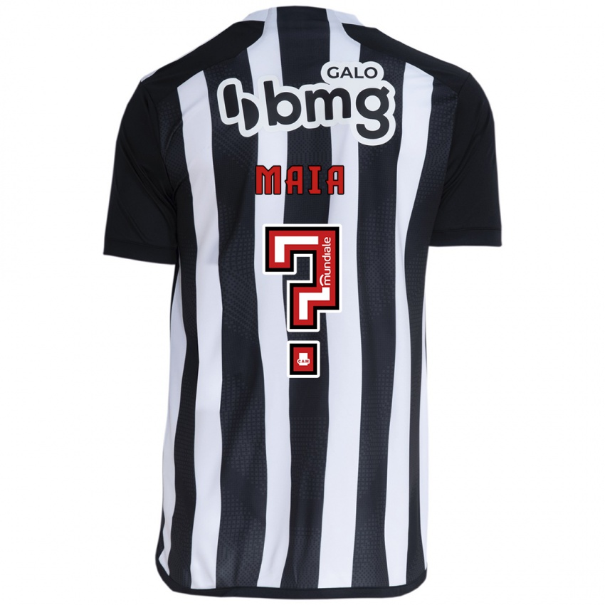 Enfant Maillot Caio Maia #0 Blanc Noir Tenues Domicile 2024/25 T-Shirt Belgique