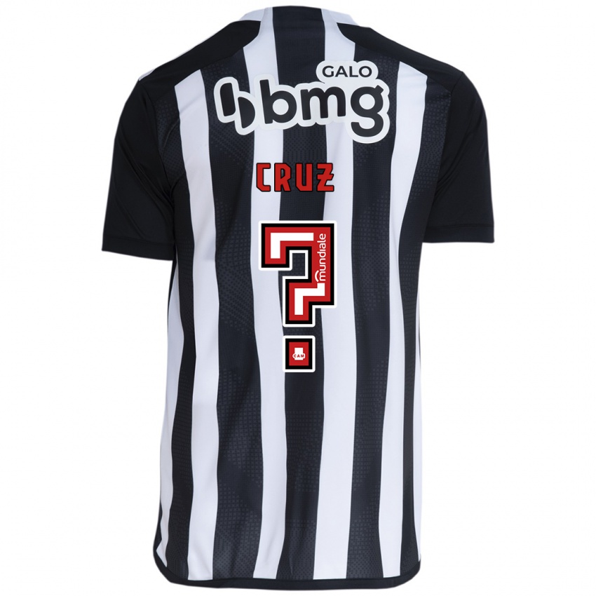 Enfant Maillot Dudu Cruz #0 Blanc Noir Tenues Domicile 2024/25 T-Shirt Belgique