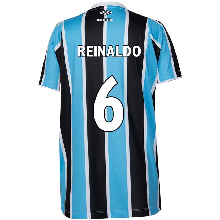 Enfant Maillot Reinaldo #6 Bleu Noir Blanc Tenues Domicile 2024/25 T-Shirt Belgique