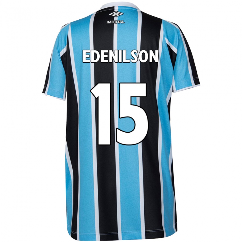 Enfant Maillot Edenilson #15 Bleu Noir Blanc Tenues Domicile 2024/25 T-Shirt Belgique