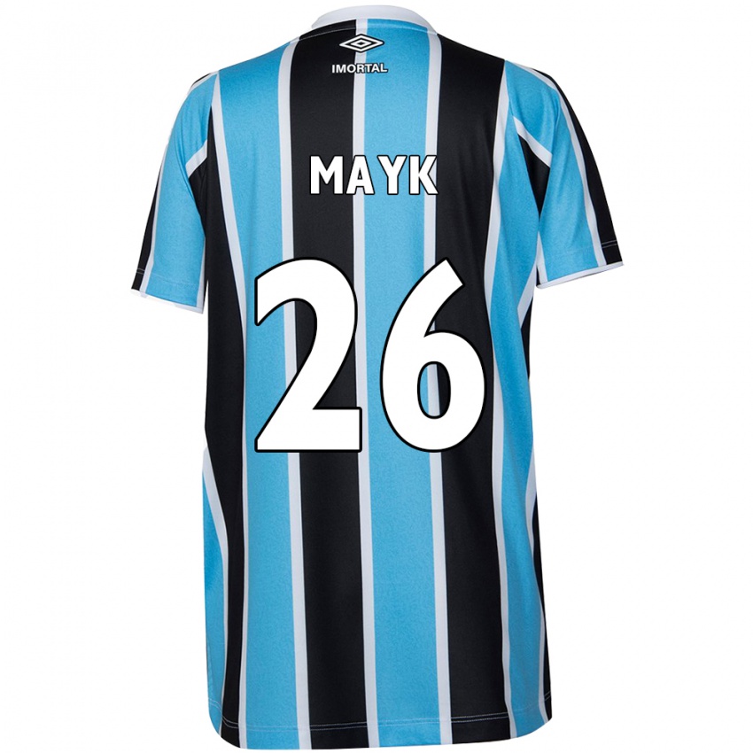 Enfant Maillot Mayk #26 Bleu Noir Blanc Tenues Domicile 2024/25 T-Shirt Belgique