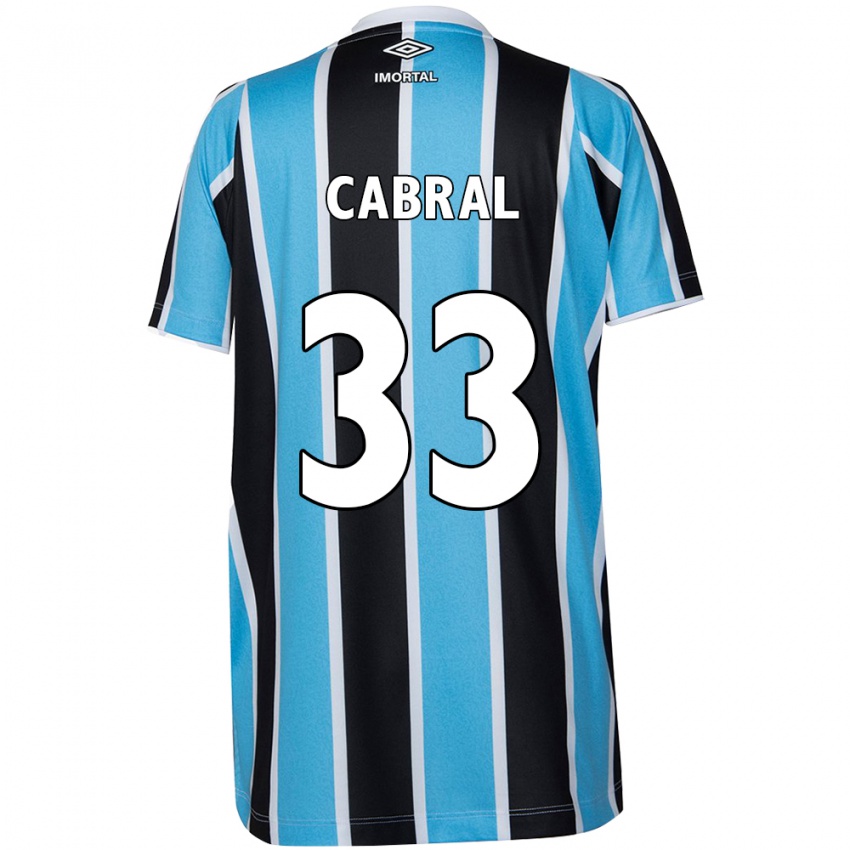 Enfant Maillot Rafael Cabral #33 Bleu Noir Blanc Tenues Domicile 2024/25 T-Shirt Belgique