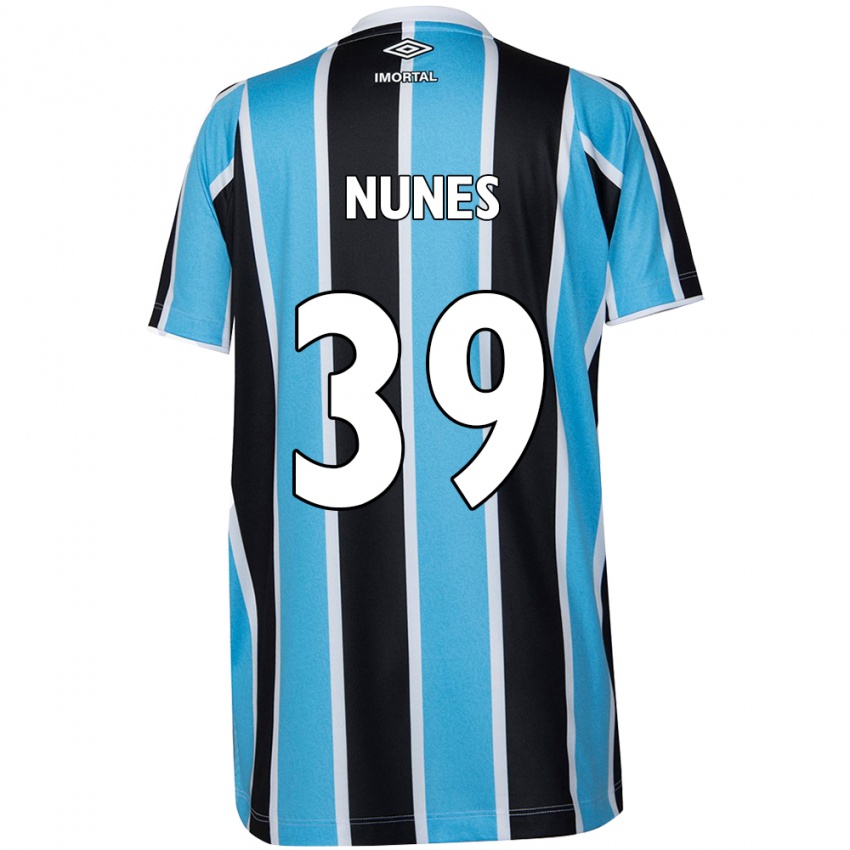 Enfant Maillot Gustavo Gomes #39 Bleu Noir Blanc Tenues Domicile 2024/25 T-Shirt Belgique