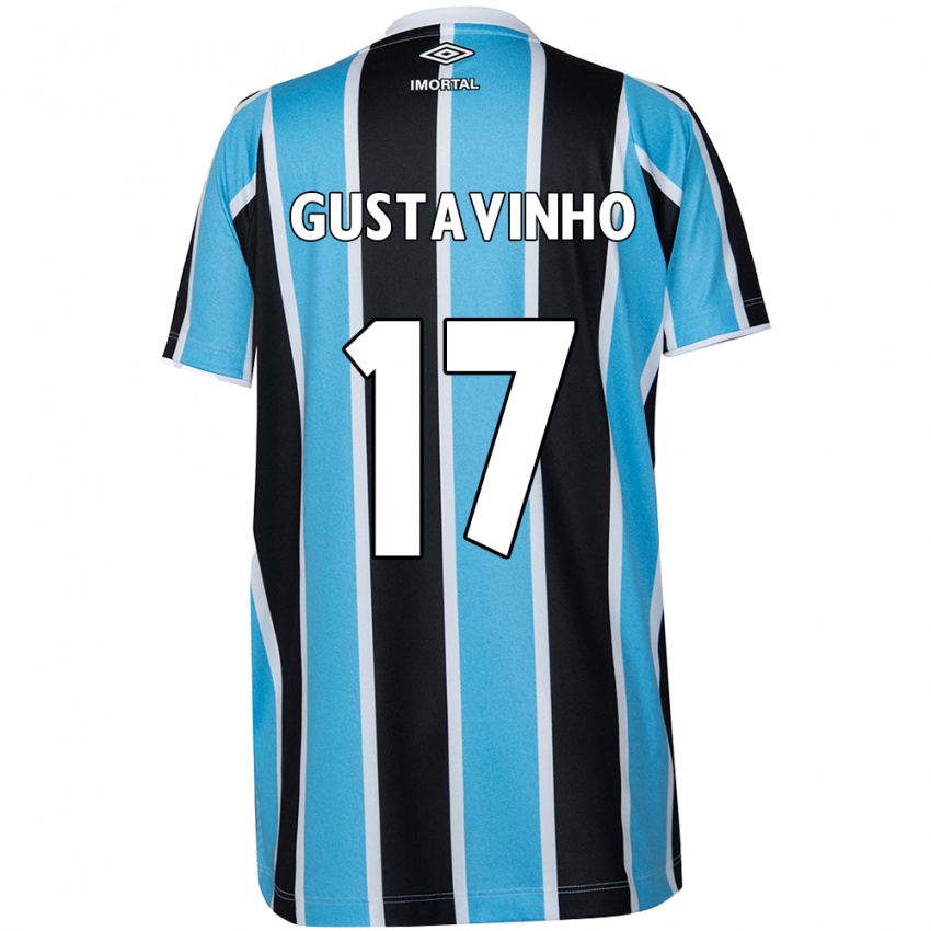 Enfant Maillot Gustavinho #17 Bleu Noir Blanc Tenues Domicile 2024/25 T-Shirt Belgique