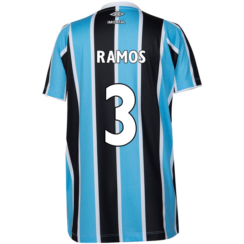 Enfant Maillot João Ramos #3 Bleu Noir Blanc Tenues Domicile 2024/25 T-Shirt Belgique