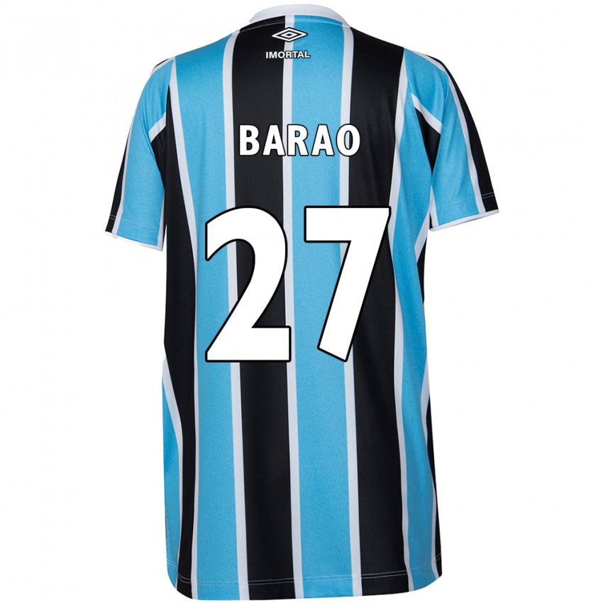 Enfant Maillot Dani Barão #27 Bleu Noir Blanc Tenues Domicile 2024/25 T-Shirt Belgique