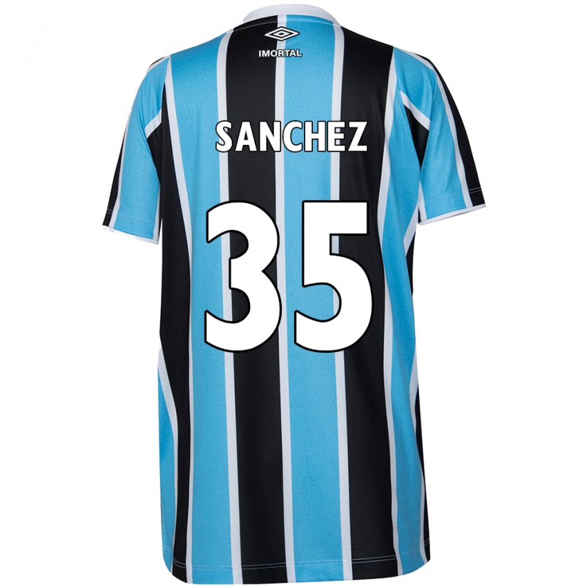 Enfant Maillot Lari Sanchez #35 Bleu Noir Blanc Tenues Domicile 2024/25 T-Shirt Belgique