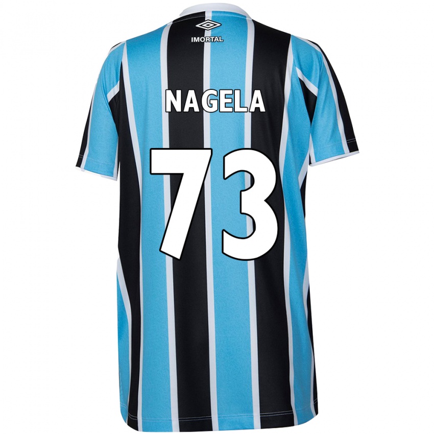 Enfant Maillot Nágela #73 Bleu Noir Blanc Tenues Domicile 2024/25 T-Shirt Belgique