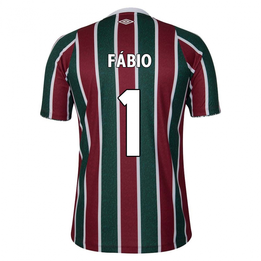 Enfant Maillot Fábio #1 Vert Marron Blanc Tenues Domicile 2024/25 T-Shirt Belgique