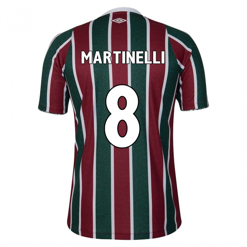 Enfant Maillot Martinelli #8 Vert Marron Blanc Tenues Domicile 2024/25 T-Shirt Belgique