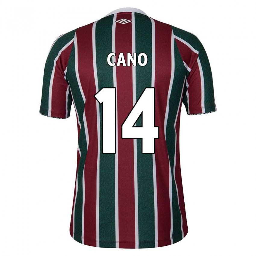 Enfant Maillot Germán Cano #14 Vert Marron Blanc Tenues Domicile 2024/25 T-Shirt Belgique