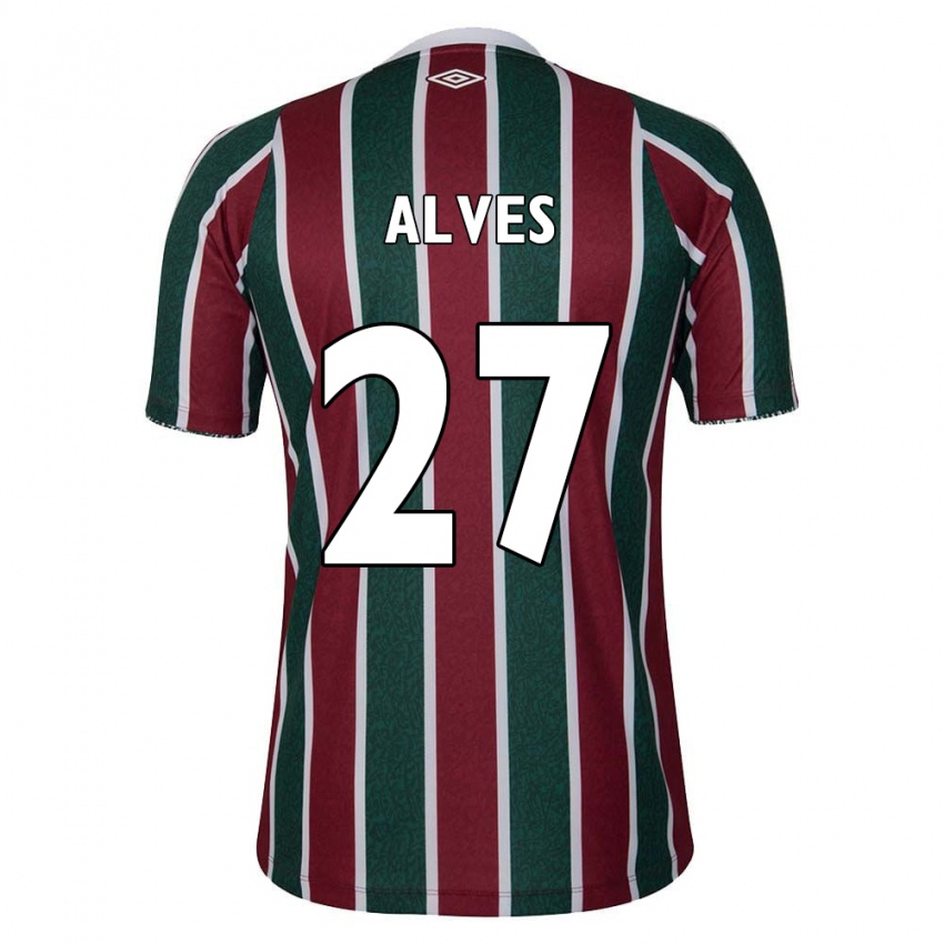 Enfant Maillot Felipe Alves #27 Vert Marron Blanc Tenues Domicile 2024/25 T-Shirt Belgique