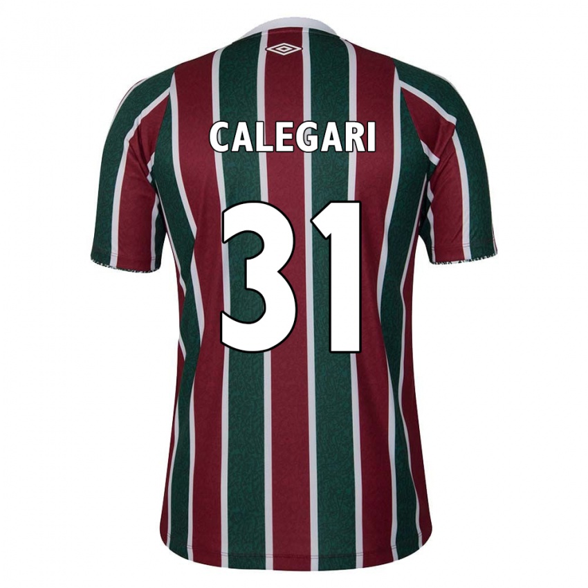 Enfant Maillot Calegari #31 Vert Marron Blanc Tenues Domicile 2024/25 T-Shirt Belgique