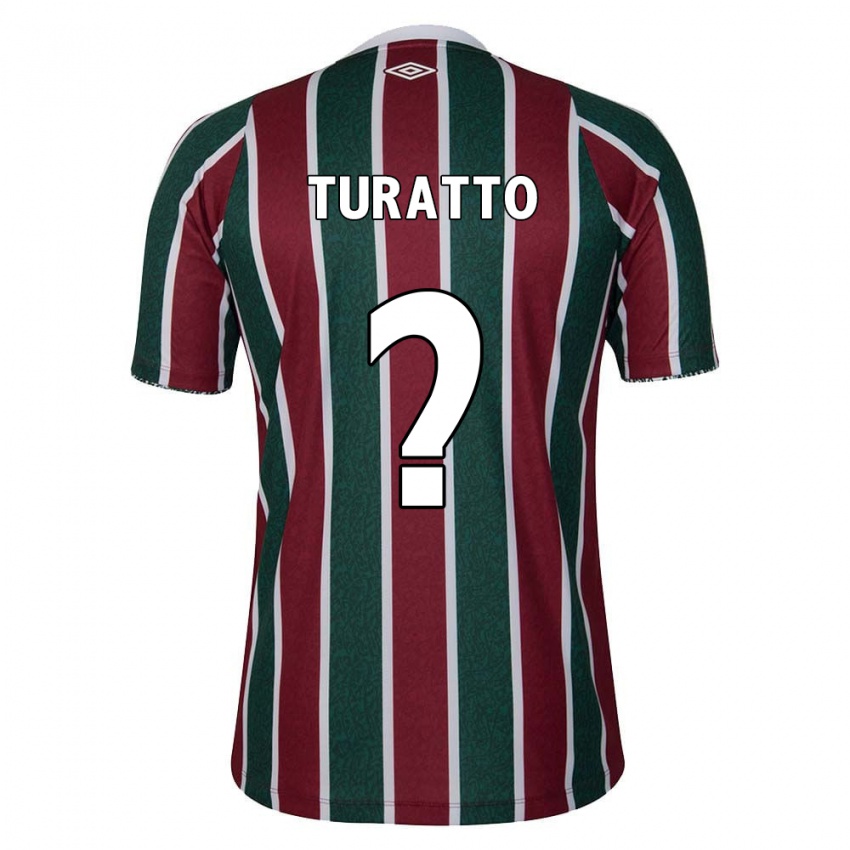 Enfant Maillot Luiz Turatto #0 Vert Marron Blanc Tenues Domicile 2024/25 T-Shirt Belgique