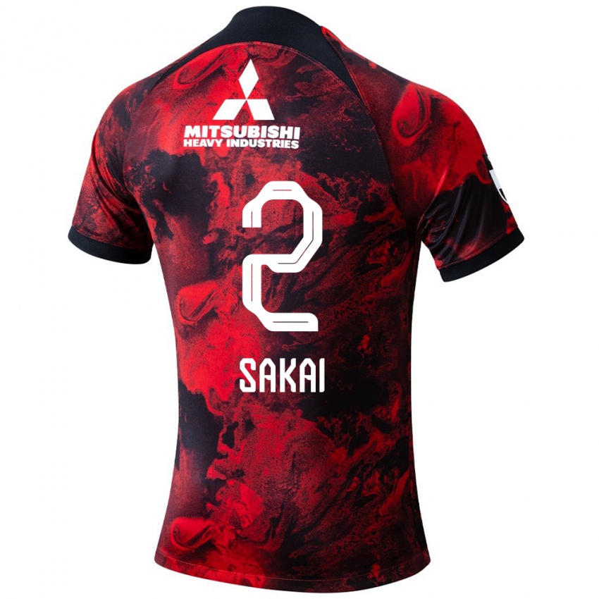 Kinderen Hiroki Sakai #2 Rood Zwart Thuisshirt Thuistenue 2024/25 T-Shirt België