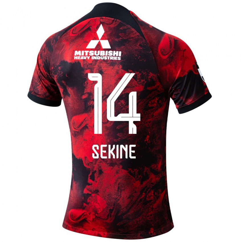 Kinderen Takahiro Sekine #14 Rood Zwart Thuisshirt Thuistenue 2024/25 T-Shirt België