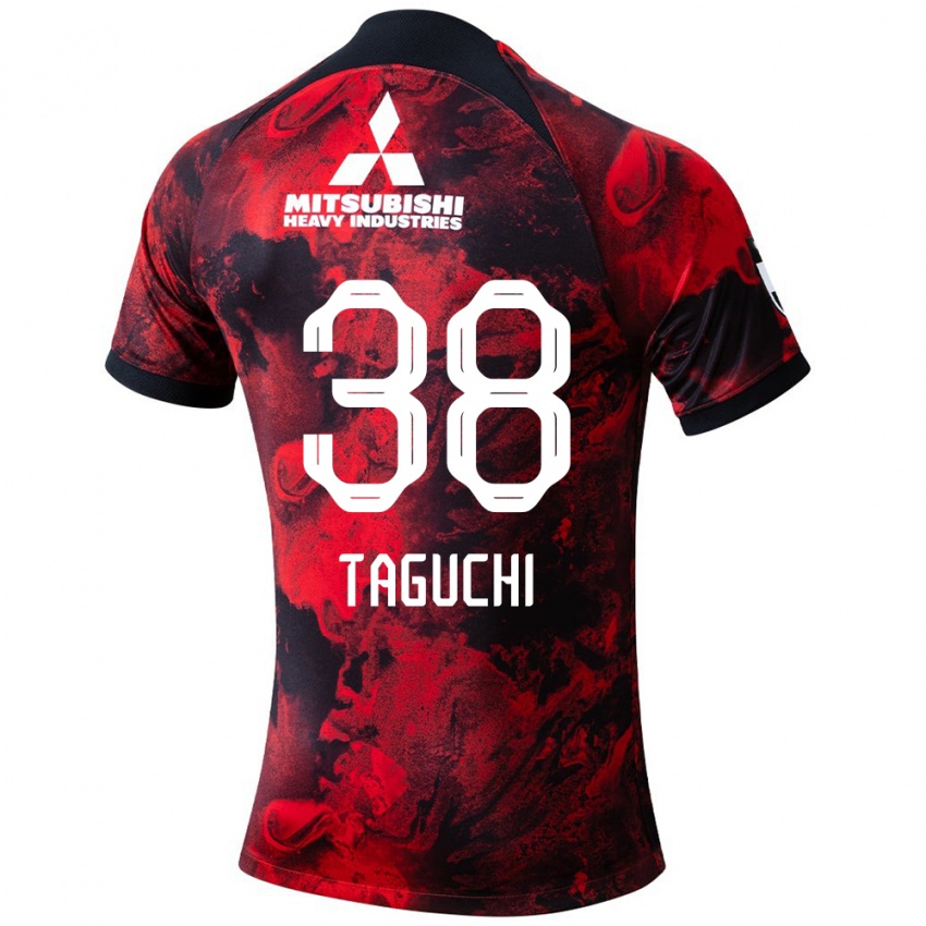 Kinderen Keita Taguchi #38 Rood Zwart Thuisshirt Thuistenue 2024/25 T-Shirt België