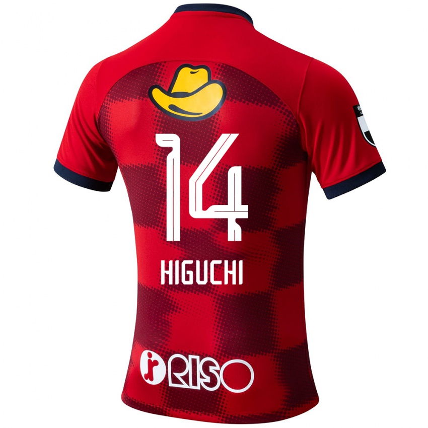 Kinderen Yuta Higuchi #14 Rood Blauw Wit Thuisshirt Thuistenue 2024/25 T-Shirt België