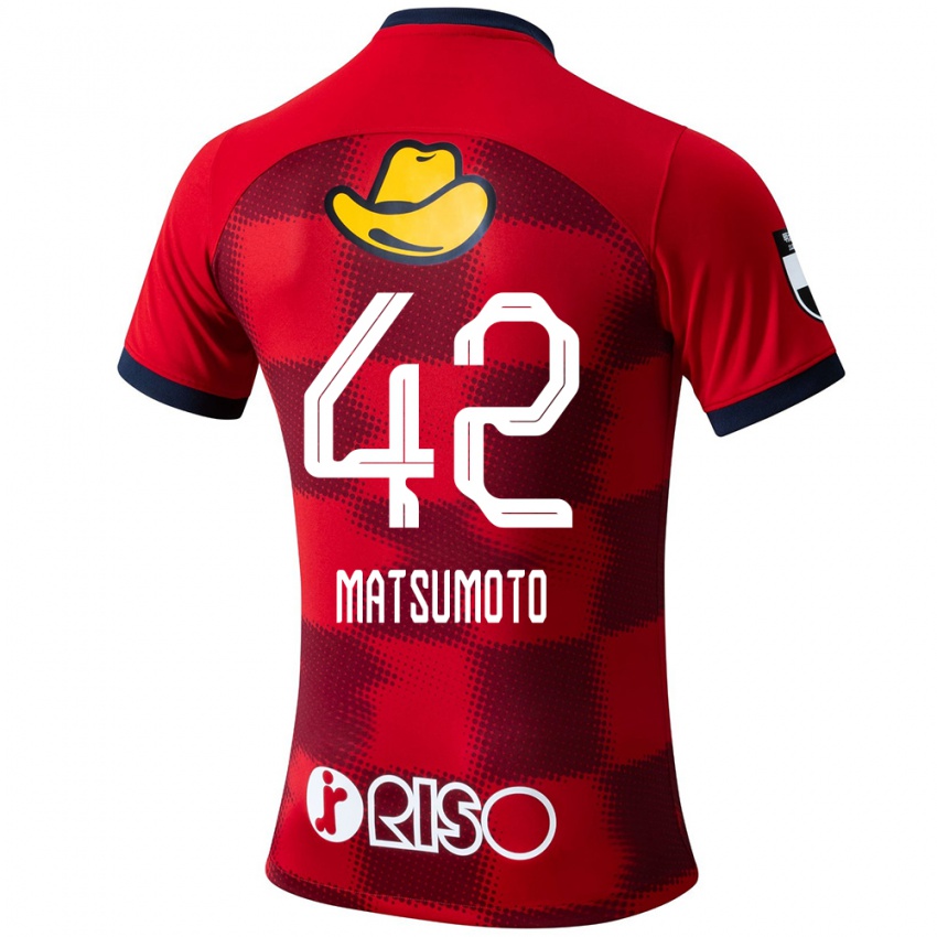 Kinderen Haruto Matsumoto #42 Rood Blauw Wit Thuisshirt Thuistenue 2024/25 T-Shirt België