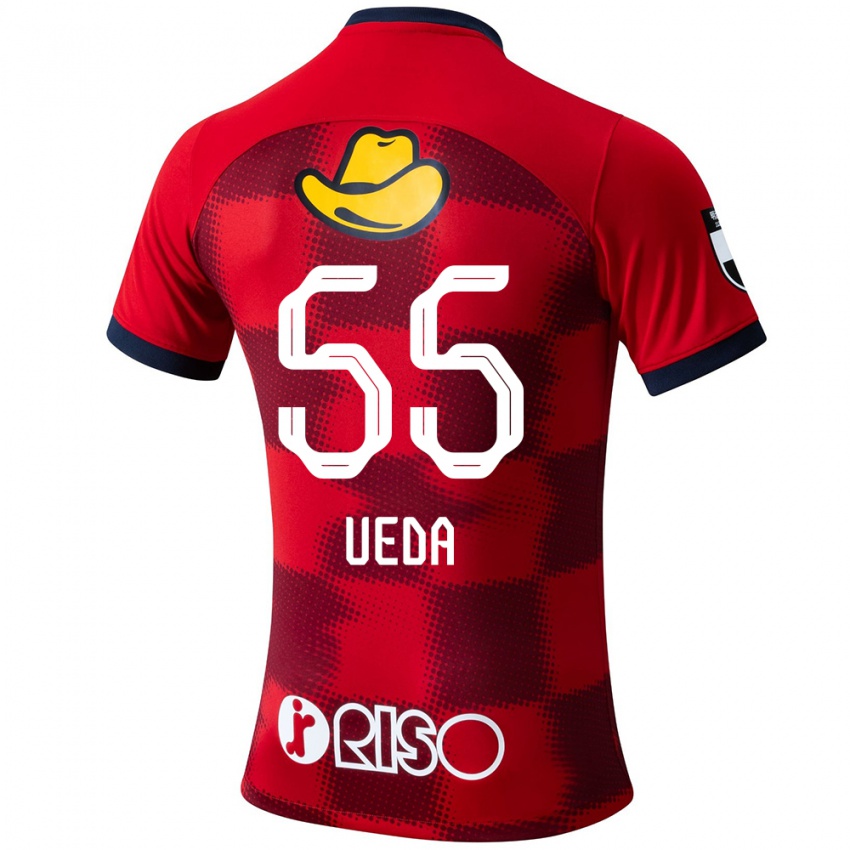 Kinderen Naomichi Ueda #55 Rood Blauw Wit Thuisshirt Thuistenue 2024/25 T-Shirt België