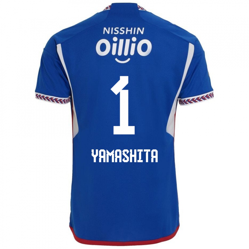 Enfant Maillot Shoma Yamashita #1 Bleu Blanc Rouge Tenues Domicile 2024/25 T-Shirt Belgique