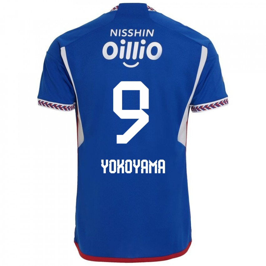 Enfant Maillot Shunsuke Yokoyama #9 Bleu Blanc Rouge Tenues Domicile 2024/25 T-Shirt Belgique