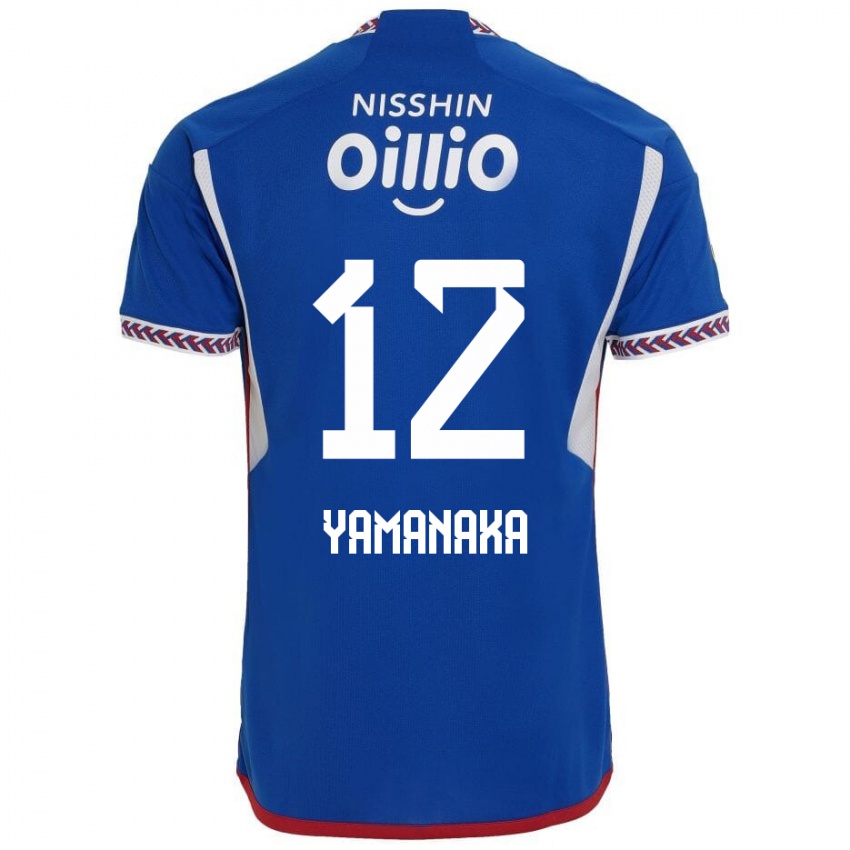 Enfant Maillot Yuki Yamanaka #12 Bleu Blanc Rouge Tenues Domicile 2024/25 T-Shirt Belgique