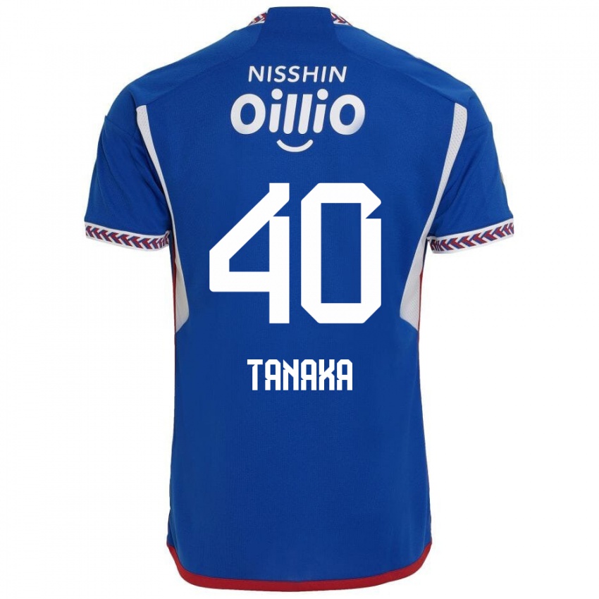 Enfant Maillot Hiei Tanaka #40 Bleu Blanc Rouge Tenues Domicile 2024/25 T-Shirt Belgique