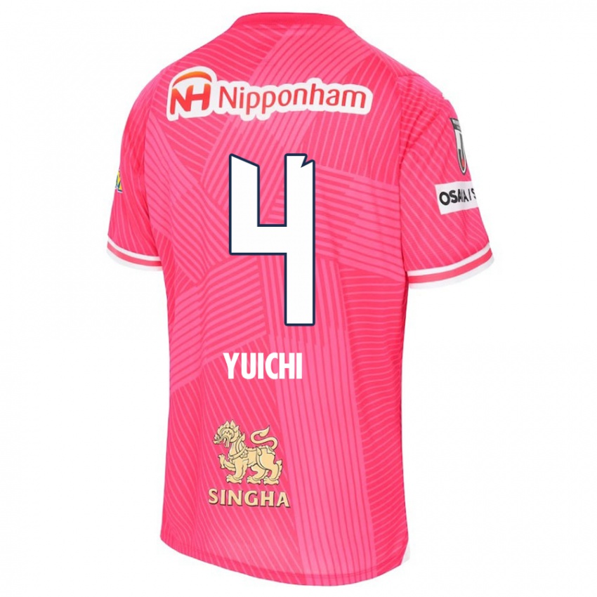 Enfant Maillot Yuichi Hirano #4 Rose Blanc Tenues Domicile 2024/25 T-Shirt Belgique