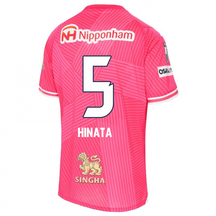 Enfant Maillot Hinata Kida #5 Rose Blanc Tenues Domicile 2024/25 T-Shirt Belgique