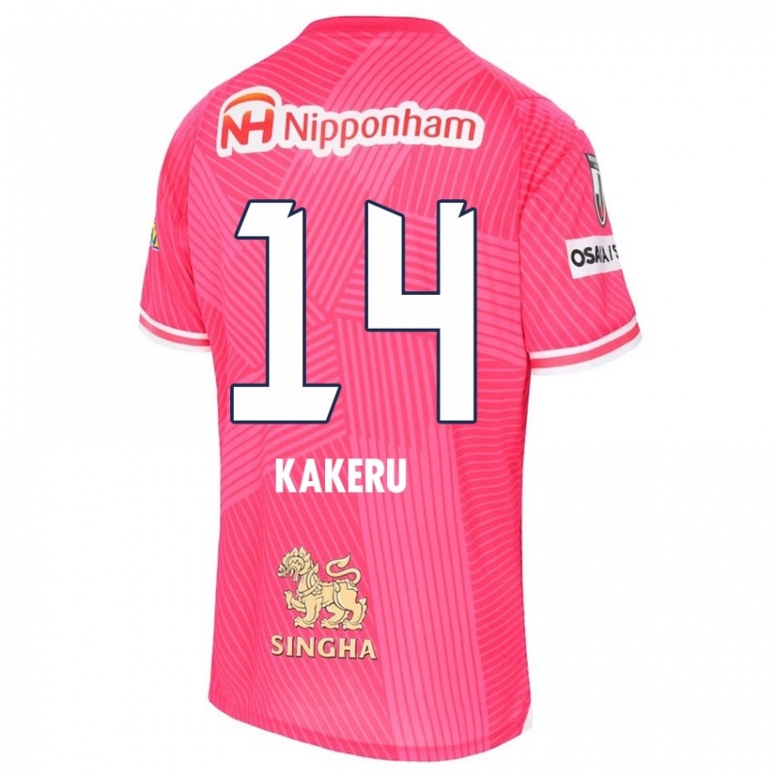 Enfant Maillot Kakeru Funaki #14 Rose Blanc Tenues Domicile 2024/25 T-Shirt Belgique