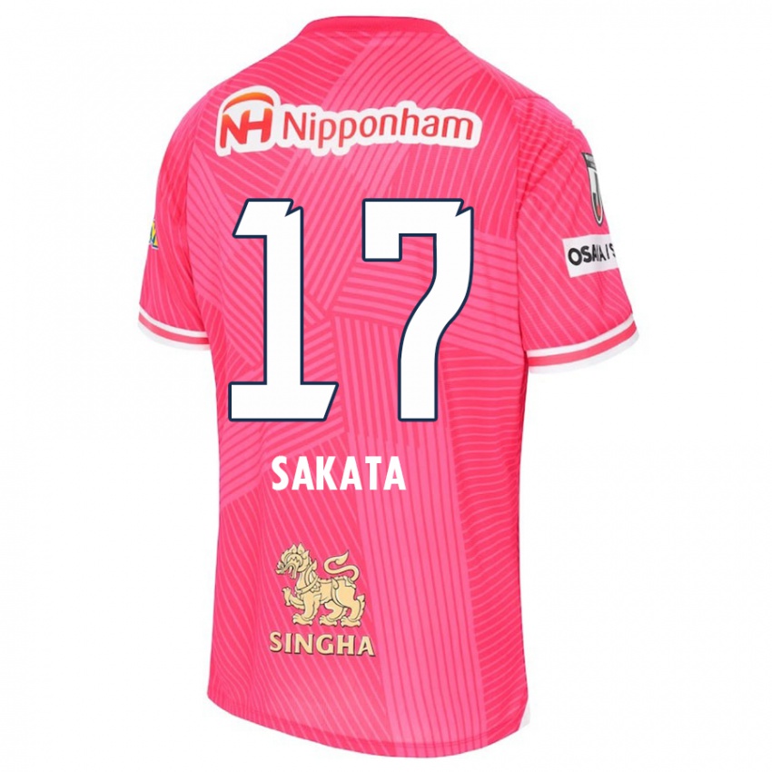 Enfant Maillot Reiya Sakata #17 Rose Blanc Tenues Domicile 2024/25 T-Shirt Belgique