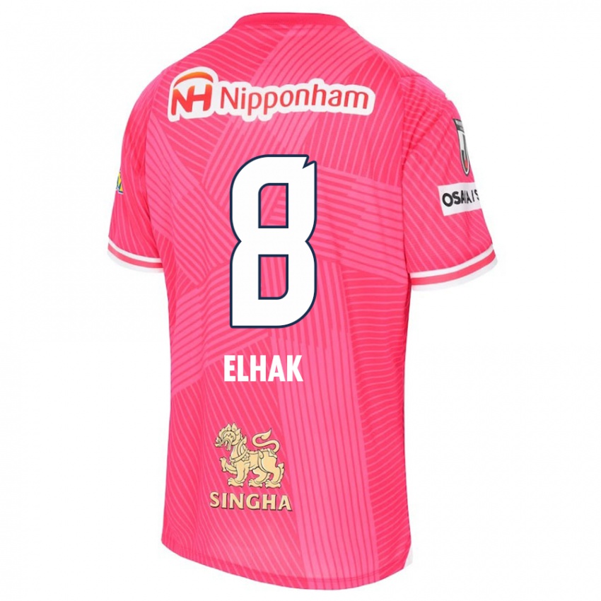 Enfant Maillot Akuro Elhak #8 Rose Blanc Tenues Domicile 2024/25 T-Shirt Belgique