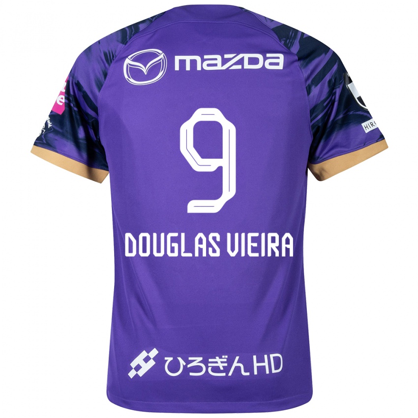 Kinderen Douglas Vieira #9 Paars Wit Thuisshirt Thuistenue 2024/25 T-Shirt België