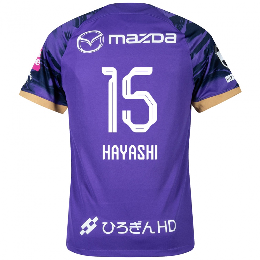 Kinderen Shunta Hayashi #15 Paars Wit Thuisshirt Thuistenue 2024/25 T-Shirt België