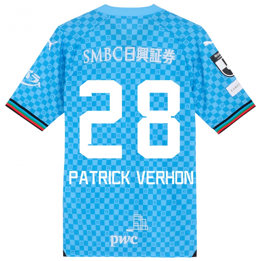 Kinderen Patrick Verhon #28 Azuur Blauw Thuisshirt Thuistenue 2024/25 T-Shirt België