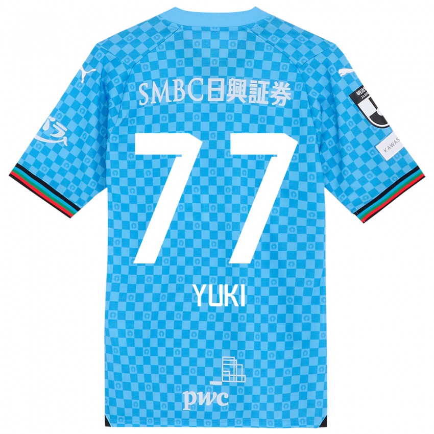 Kinderen Yuki Yamamoto #77 Azuur Blauw Thuisshirt Thuistenue 2024/25 T-Shirt België