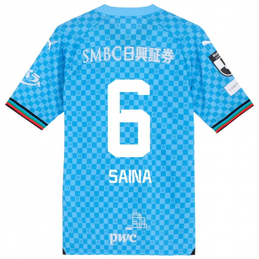 Kinderen Yuta Saina #6 Azuur Blauw Thuisshirt Thuistenue 2024/25 T-Shirt België