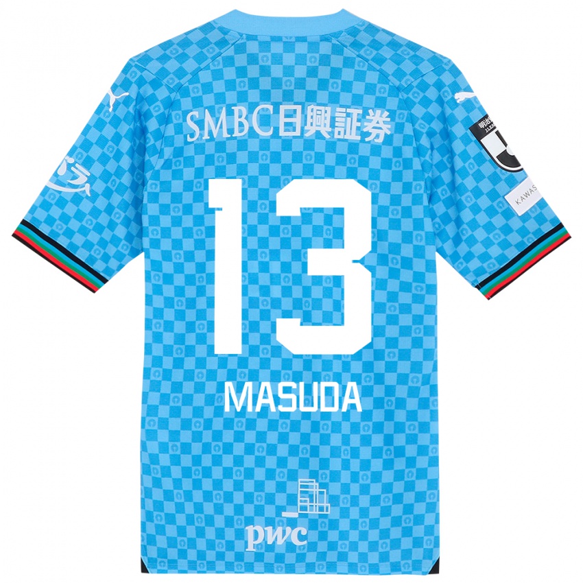 Kinderen Hinata Masuda #13 Azuur Blauw Thuisshirt Thuistenue 2024/25 T-Shirt België