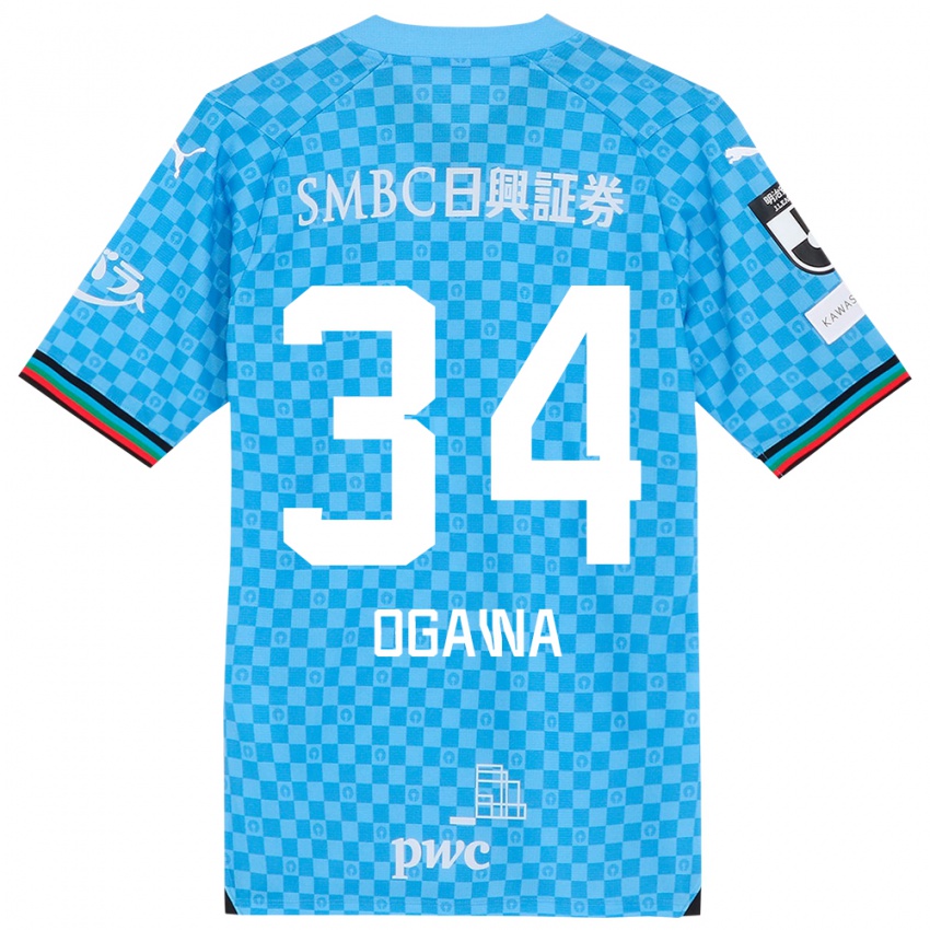 Kinderen Hiroto Ogawa #34 Azuur Blauw Thuisshirt Thuistenue 2024/25 T-Shirt België