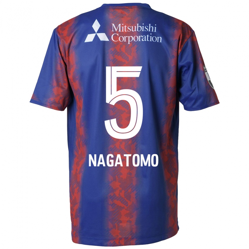 Kinder Yuto Nagatomo #5 Blau Rot Heimtrikot Trikot 2024/25 T-Shirt Belgien